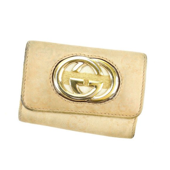 Gucci Key holder Key case Guccissima Beige Gold Woman Authentic Used Y4466 - Picture 1 of 6